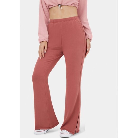Halara Marshmallogy High Waisted Side Pocket Split Fleece Casual Flare Pants NEW - Picture 5 of 5